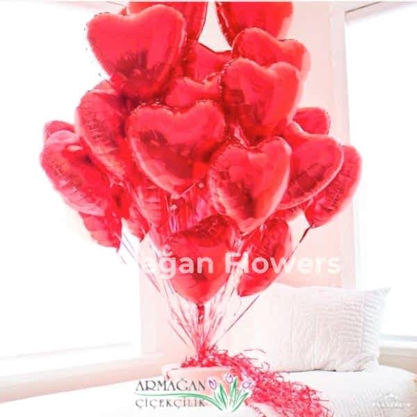  Alanya online çiçek - 25 Kalp Balonlar 