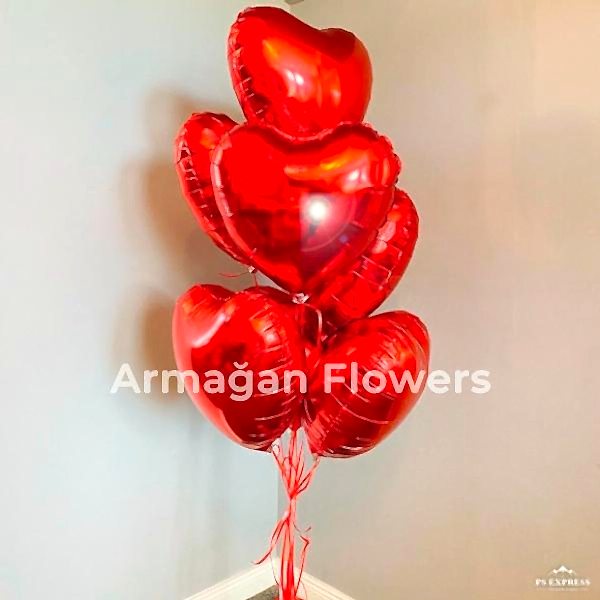  Alanya online çiçek - 7 Heart Balloons 
