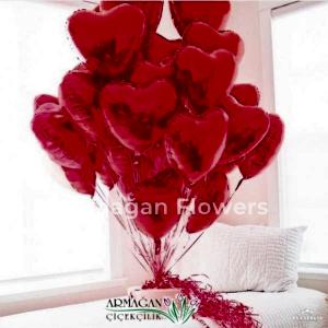  Alanya online çiçek - 25 Kalp Balonlar 