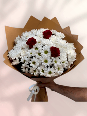  Alanya online çiçek - Krizantemler ve 3 Adet Gül XL